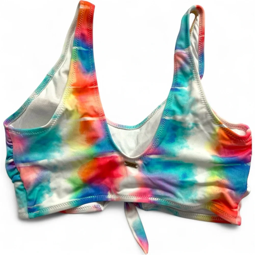 PINK Victoria’s Secret Tie-Front Ruffle Bikini Set | Multicolor | XS | NWT